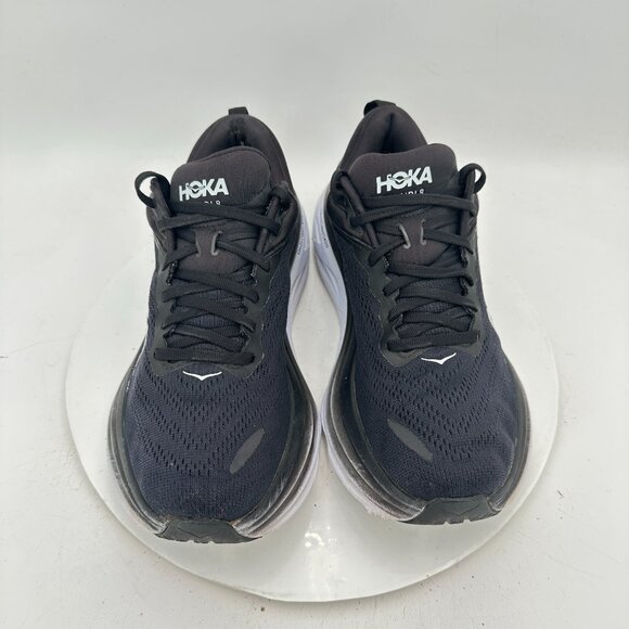 Hoka One One Bondi 8 Women Size 9.5B 1127952 BWHT Black White Running Shoes - Picture 3 of 11